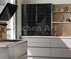 Cuisine design en Chêne Velouté Gris-Beige : Design Minimaliste raffiné | Devis Gratuit
