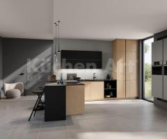 Cuisine en U en Chêne Fin Naturel Gris/Beige : Élégance Intemporelle et Raffinement Moderne