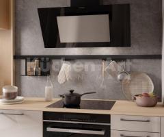 Cuisine sur mesure Cachemire & Chêne Fin Naturel: Élégance et Ingéniosité Compacte