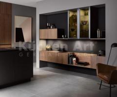 Buffet Suspendu en Noyer Élégant : Un Design Raffiné pour Votre Cuisine et Salon