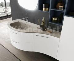 Meuble Salle de Bain Moderne avec Vasque Design Syntesi et Poignée Egg Intégrée