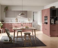 Cuisine contemporaine rouge amarante doux – SCALA