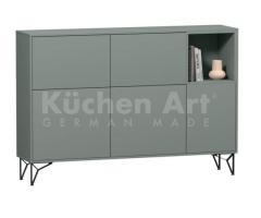 Buffet vert eucalyptus moderne | Design géométrique avec niche
