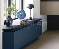 Buffet Bleu Marine Bas avec Plateau Noir – Design Contemporain Chic